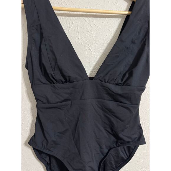 Andie The Mykonos Black Deep Plunge One Piece Swimsuit Med - Picture 2 of 6